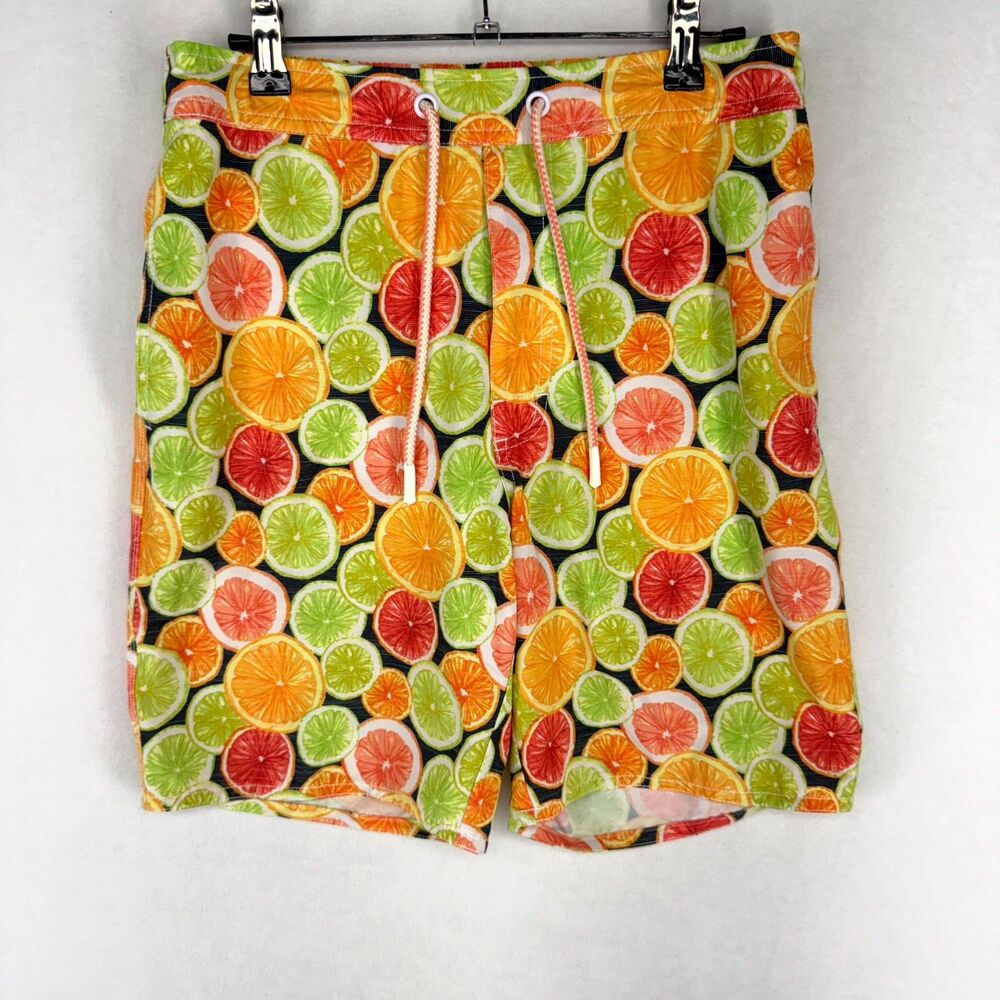 johnnie-O Mens‎ Lined Swim Trunks Fruit Print Size S